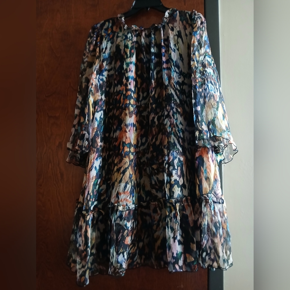 NWOT/ JOHNNY WAS JADE silk muli-coloured floral print mini dress